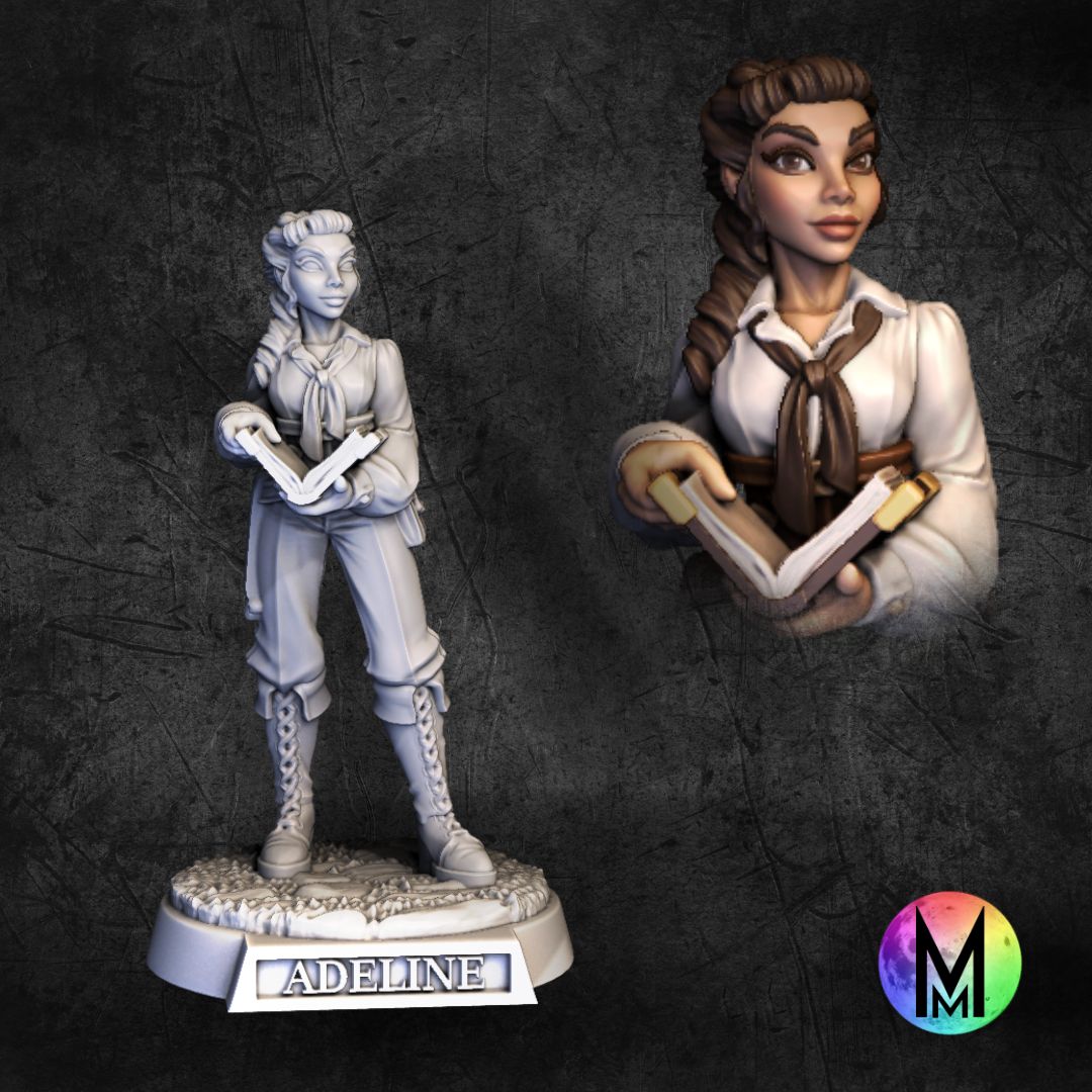 Female Wizard- Adeline the Female Wizard ( Female Wizard with book)